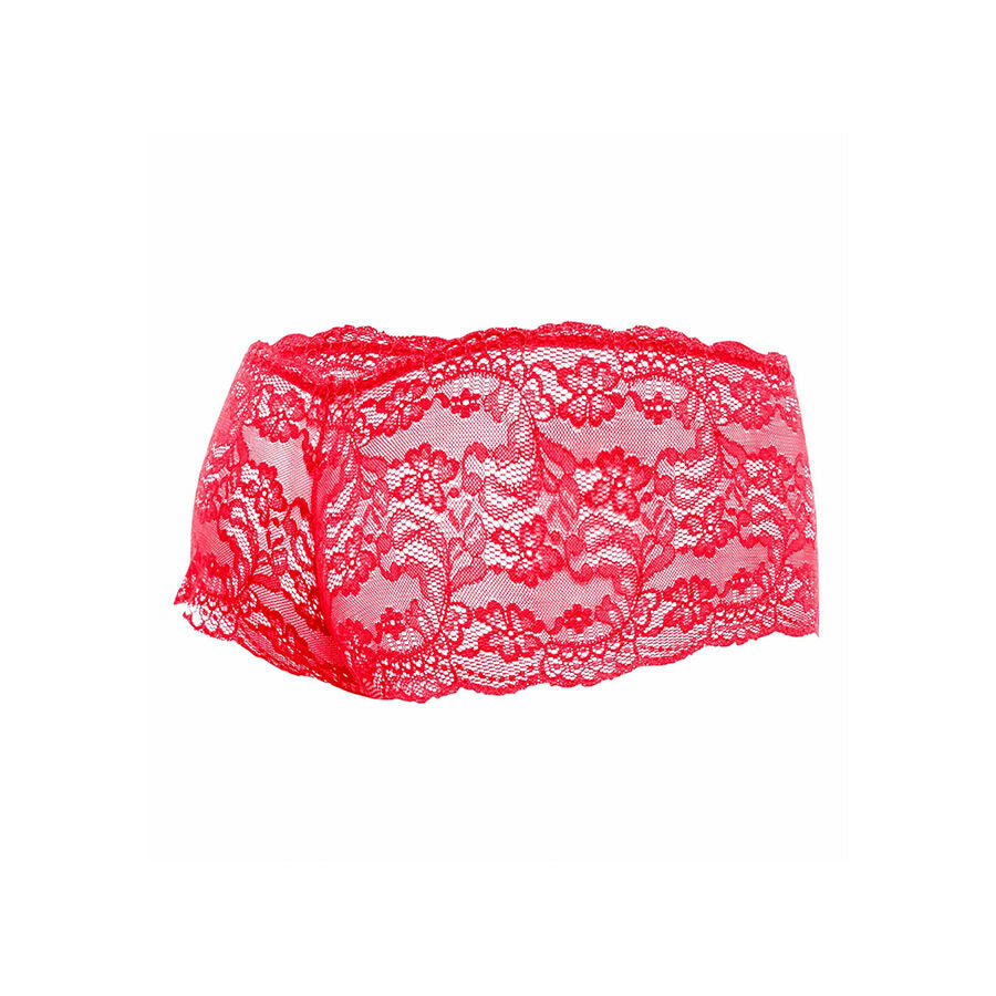 MOB - BOXER IN PIZZO ROSSO TAGLIA L/XL - MOB | Lingerie Harness Boutique