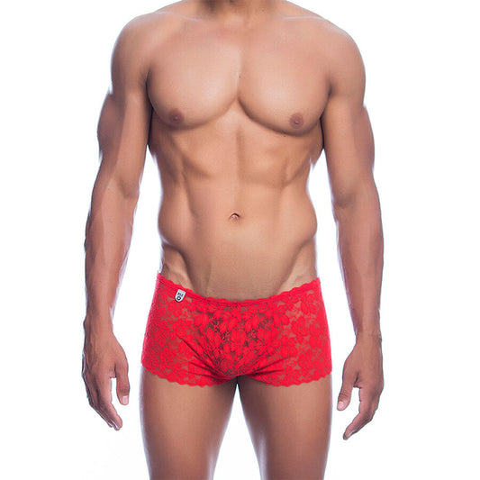 MOB - BOXER IN PIZZO ROSSO TAGLIA L/XL - MOB | Lingerie Harness Boutique