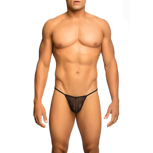 MOB - PERIZOMA TRASPARENTE A FORMA DI T NERO TAGLIA L/XL - MOB | Lingerie Harness Boutique