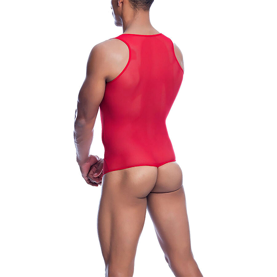 MOB - BODYSHEER ROSSO TRASPARENTE TAGLIA L/XL - MOB | Lingerie Harness Boutique