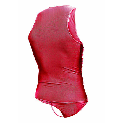MOB - BODYSHEER ROSSO TRASPARENTE TAGLIA L/XL - MOB | Lingerie Harness Boutique