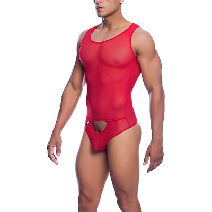 MOB - BODYSHEER ROSSO TRASPARENTE TAGLIA L/XL - MOB | Lingerie Harness Boutique