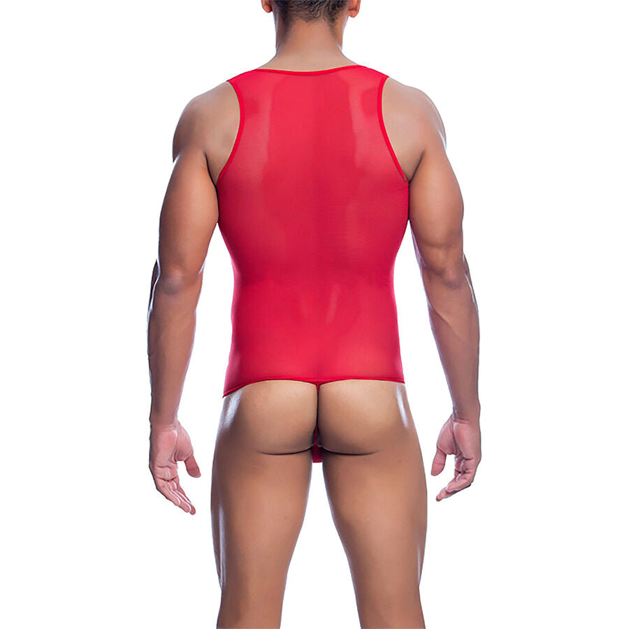 MOB - BODYSHEER ROSSO TRASPARENTE TAGLIA L/XL - MOB | Lingerie Harness Boutique