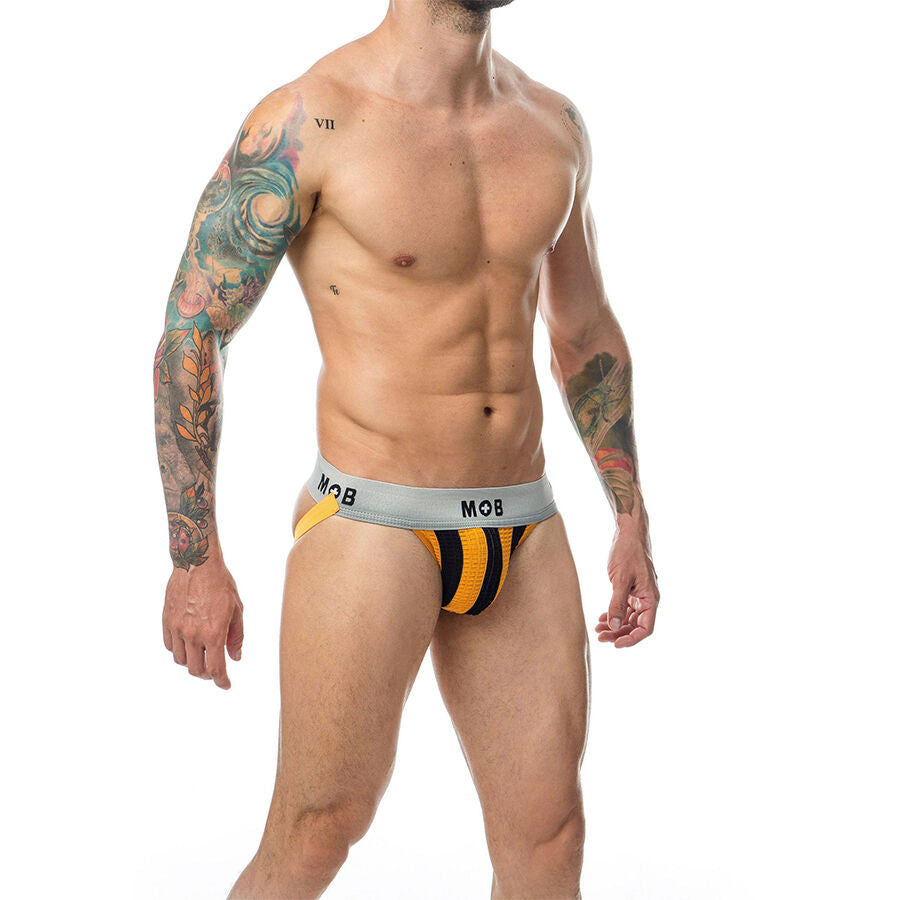 MOB - CLASSIC JOCK STRIPE ARANCIONE TAGLIA L - MOB | Lingerie Harness Boutique