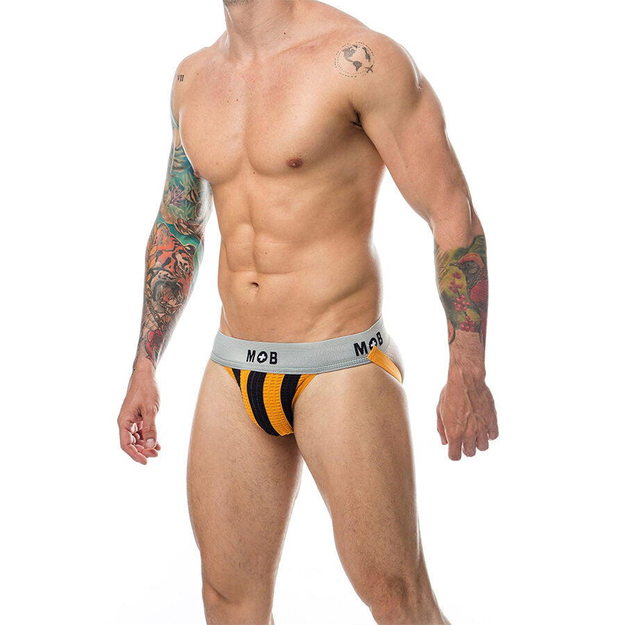 MOB - CLASSIC JOCK STRIPE ARANCIONE TAGLIA L - MOB | Lingerie Harness Boutique
