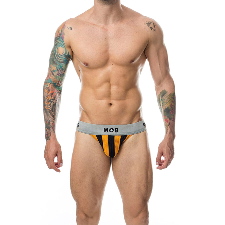 MOB - CLASSIC JOCK STRIPE ARANCIONE TAGLIA L - MOB | Lingerie Harness Boutique