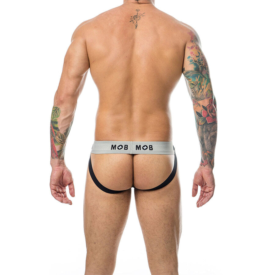 MOB - JOCK BIANCO A RIGHE CLASSICHE TAGLIA L - MOB | Lingerie Harness Boutique