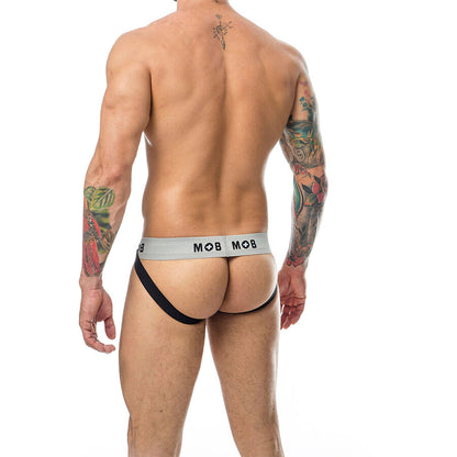 MOB - JOCK BIANCO A RIGHE CLASSICHE TAGLIA L - MOB | Lingerie Harness Boutique
