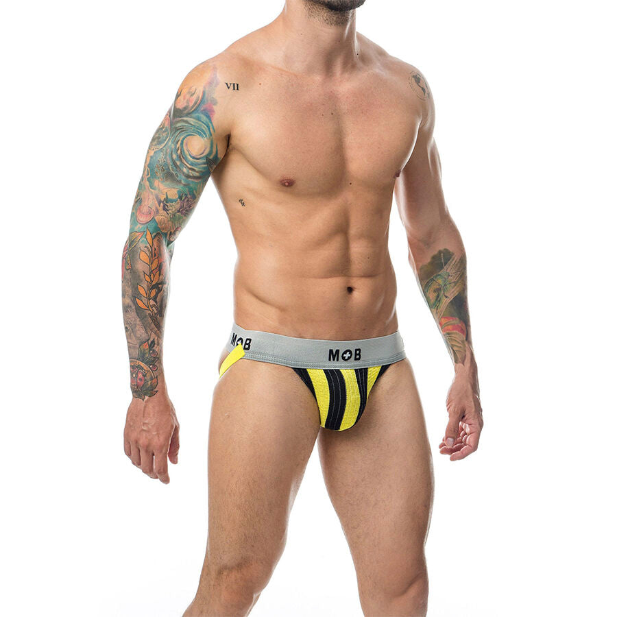 MOB - CLASSIC JOCK STRIPE GIALLO TAGLIA L - MOB | Lingerie Harness Boutique