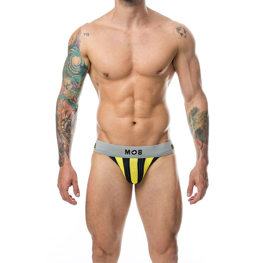 MOB - CLASSIC JOCK STRIPE GIALLO TAGLIA L - MOB | Lingerie Harness Boutique
