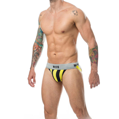 MOB - CLASSIC JOCK STRIPE GIALLO TAGLIA L - MOB | Lingerie Harness Boutique