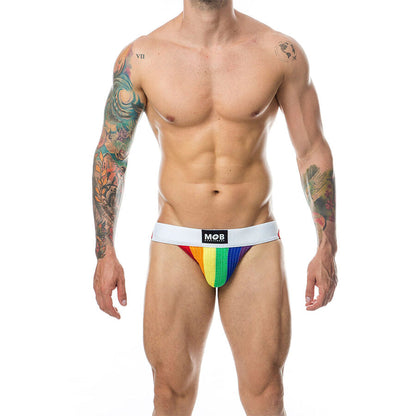 MOB - CLASSIC JOCK STRIPE RAINBOW TAGLIA L - MOB | Lingerie Harness Boutique