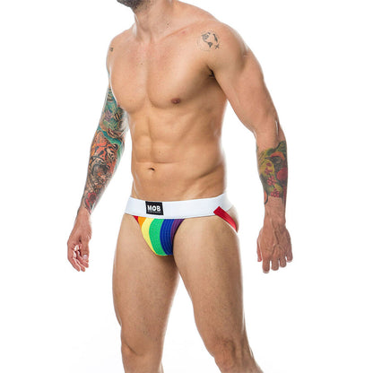 MOB - CLASSIC JOCK STRIPE RAINBOW TAGLIA L - MOB | Lingerie Harness Boutique