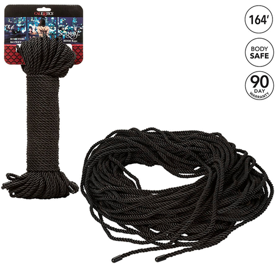 CALEXOTICS - SCANDAL  CORDA NERA BDSM 50 M - CALEXOTICS | Lingerie Harness Boutique