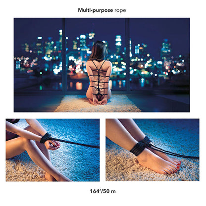 CALEXOTICS - SCANDAL  CORDA NERA BDSM 50 M - CALEXOTICS | Lingerie Harness Boutique