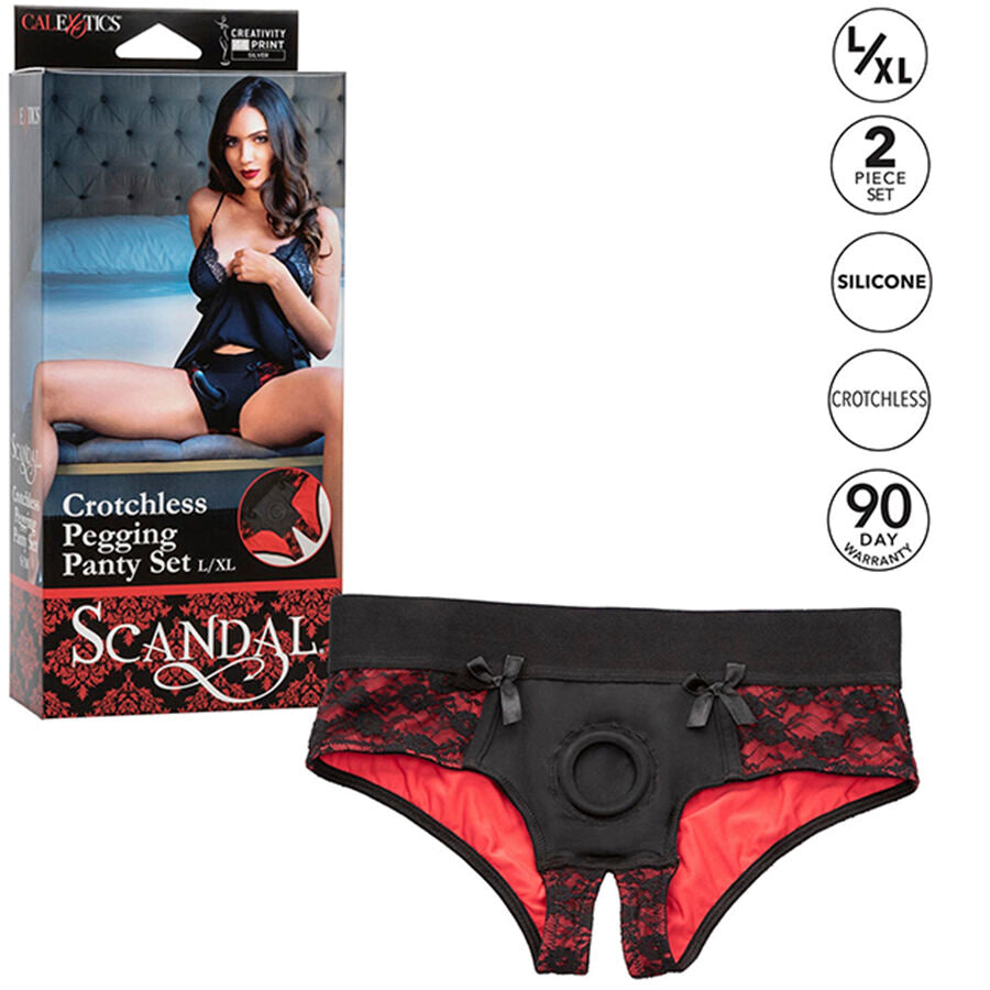 CALEXOTICS - SCANDAL SET DI SLIP SENZA CAVALLO CON DILDO TAGLIA S/M - CALEXOTICS | Lingerie Harness Boutique