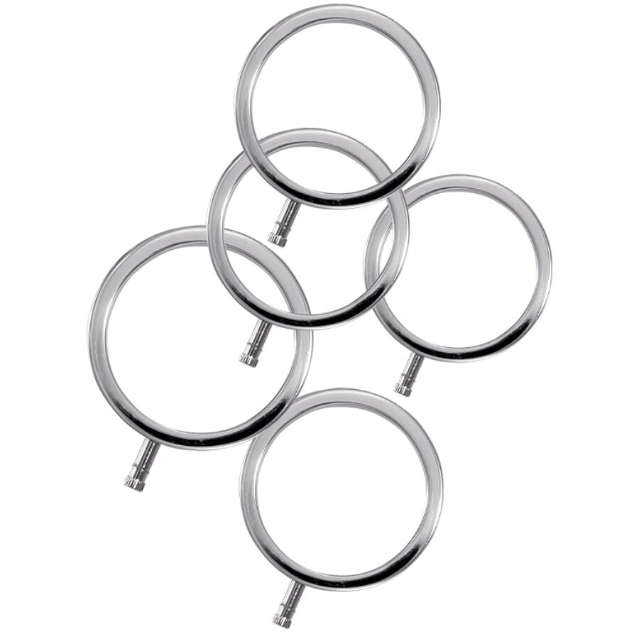 ELECTRASTIM - ELECTRARINGS ANELLI PER PENE IN METALLO CONFEZIONE DA 5 - ELECTRASTIM | Lingerie Harness Boutique