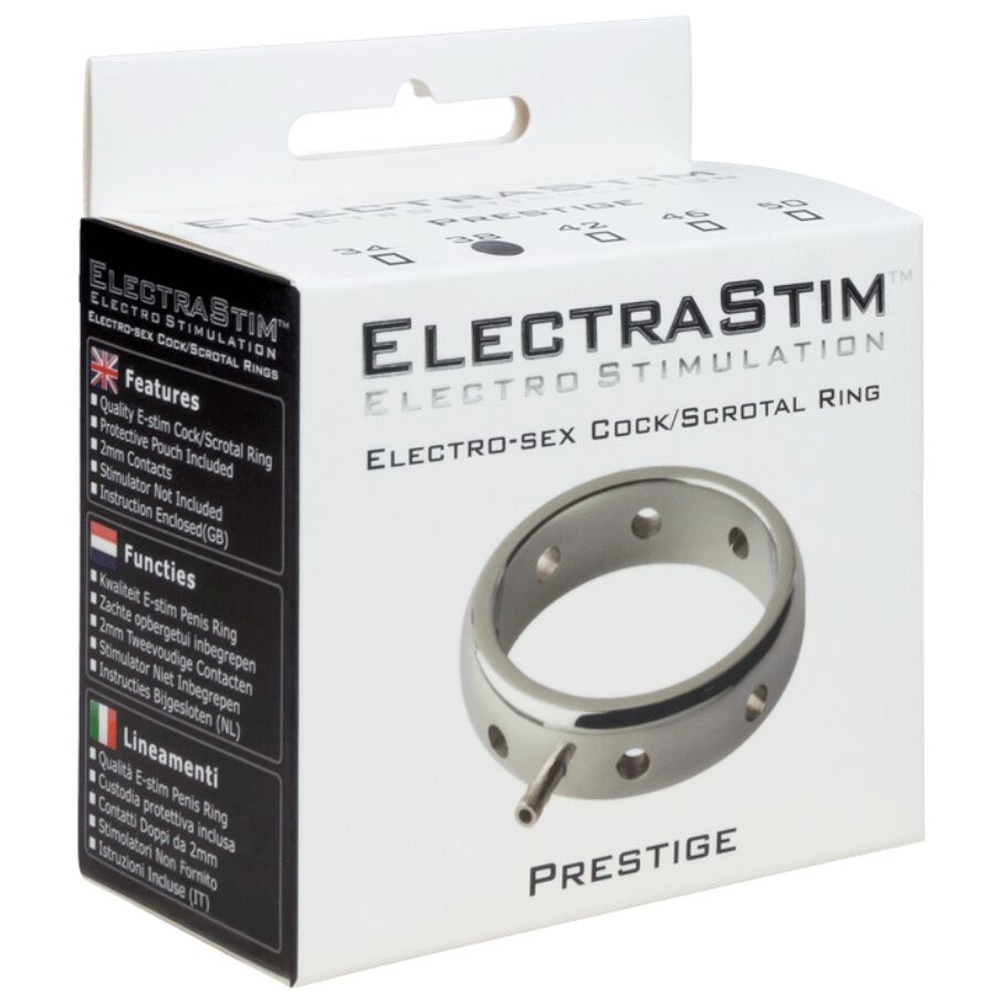 ELECTRASTIM - ANELLO ELETTROMAGNETICO PER PENE IN METALLO PRESTIGE 46 MM - ELECTRASTIM | Lingerie Harness Boutique