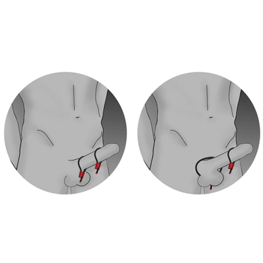 ELECTRASTIM - PRESTIGE ELECTRA LOOPS ANELLI PER IL PENE REGOLABILI ROSSI - ELECTRASTIM | Lingerie Harness Boutique