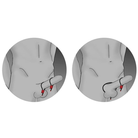 ELECTRASTIM - PRESTIGE ELECTRA LOOPS ANELLI PER IL PENE REGOLABILI ROSSI - ELECTRASTIM | Lingerie Harness Boutique