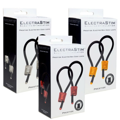 ELECTRASTIM - PRESTIGE ELECTRA LOOPS ANELLI PER IL PENE REGOLABILI ROSSI - ELECTRASTIM | Lingerie Harness Boutique