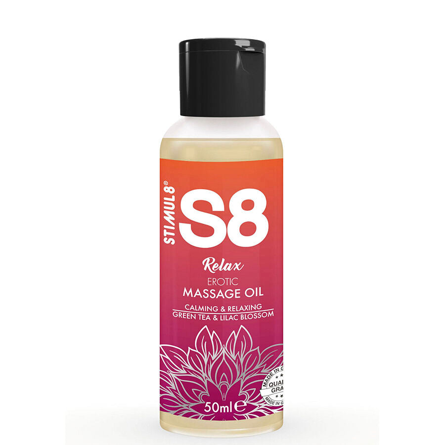 STIMUL8 - S8 RELAX OLIO PER MASSAGGIO EROTICO TÈ VERDE 50 ML - STIMUL8 | Lingerie Harness Boutique