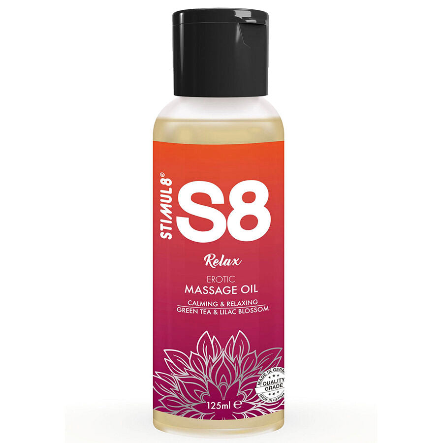 STIMUL8 - S8 RELAX OLIO PER MASSAGGI AL TÈ VERDE 125 ML - STIMUL8 | Lingerie Harness Boutique