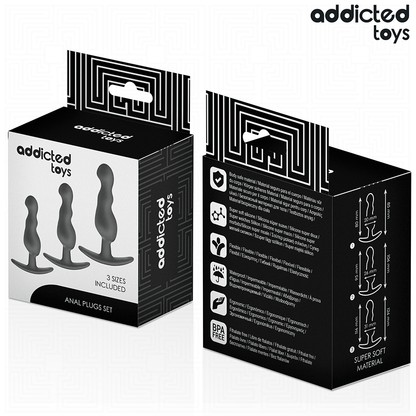 ADDICTED TOYS - SET DI 3 TAPPI ANALI MODELLO 1 - ADDICTED TOYS | Lingerie Harness Boutique