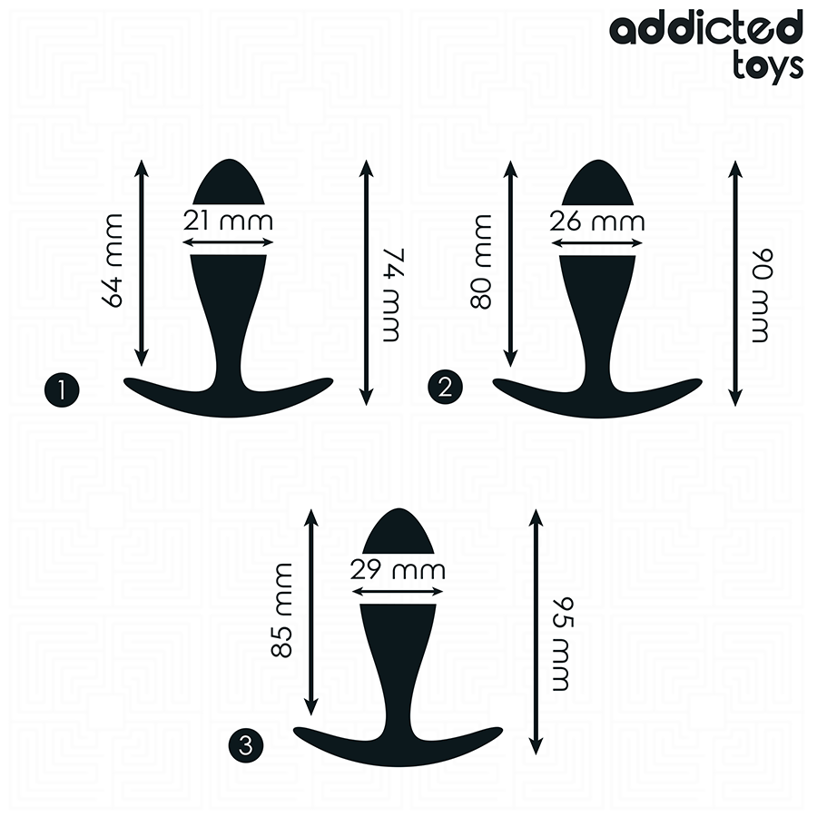 ADDICTED TOYS - SET DI 3 TAPPI ANALI MODELLO 2 - ADDICTED TOYS | Lingerie Harness Boutique