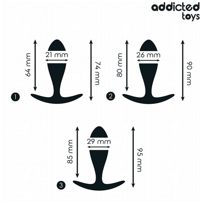 ADDICTED TOYS - SET DI 3 TAPPI ANALI MODELLO 2 - ADDICTED TOYS | Lingerie Harness Boutique