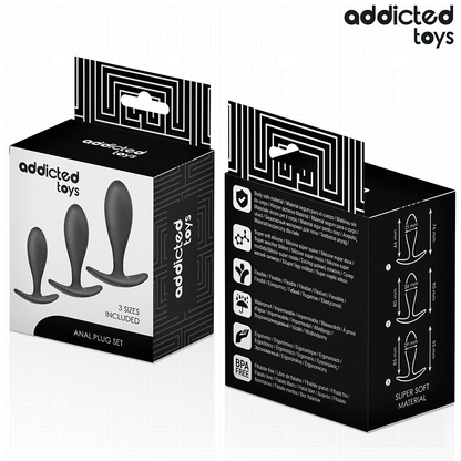 ADDICTED TOYS - SET DI 3 TAPPI ANALI MODELLO 2 - ADDICTED TOYS | Lingerie Harness Boutique