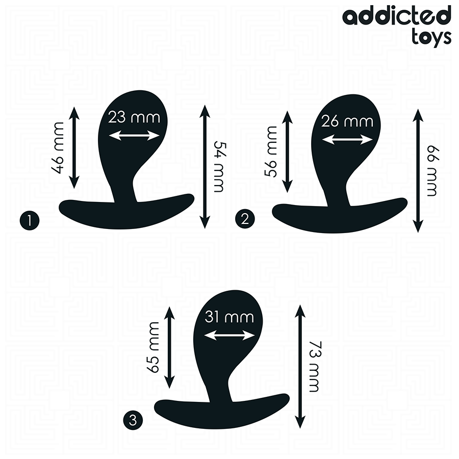 ADDICTED TOYS - SET DI 3 TAPPI ANALI MODELLO 3 - ADDICTED TOYS | Lingerie Harness Boutique