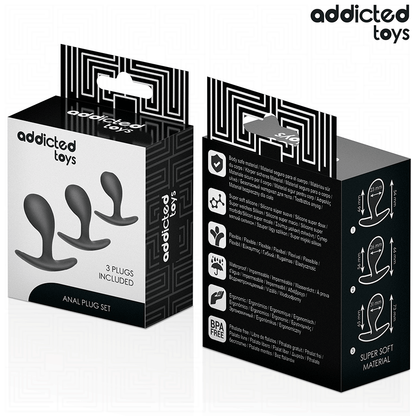 ADDICTED TOYS - SET DI 3 TAPPI ANALI MODELLO 3 - ADDICTED TOYS | Lingerie Harness Boutique