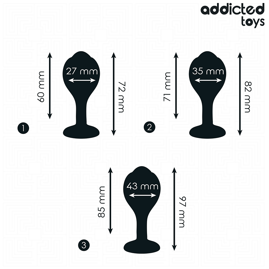 ADDICTED TOYS - SET DI 3 TAPPI ANALI CON GIOIELLO - ADDICTED TOYS | Lingerie Harness Boutique