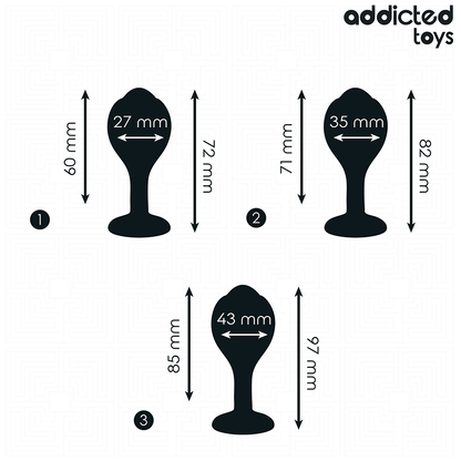 ADDICTED TOYS - SET DI 3 TAPPI ANALI CON GIOIELLO - ADDICTED TOYS | Lingerie Harness Boutique