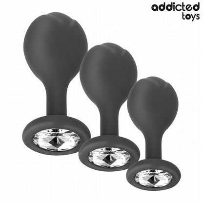ADDICTED TOYS - SET DI 3 TAPPI ANALI CON GIOIELLO - ADDICTED TOYS | Lingerie Harness Boutique