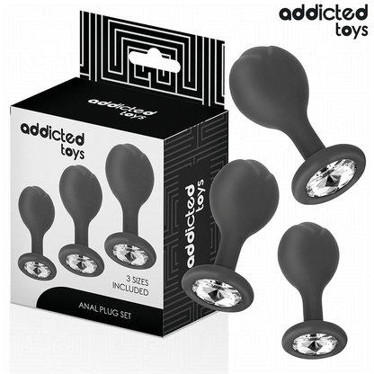 ADDICTED TOYS - SET DI 3 TAPPI ANALI CON GIOIELLO - ADDICTED TOYS | Lingerie Harness Boutique