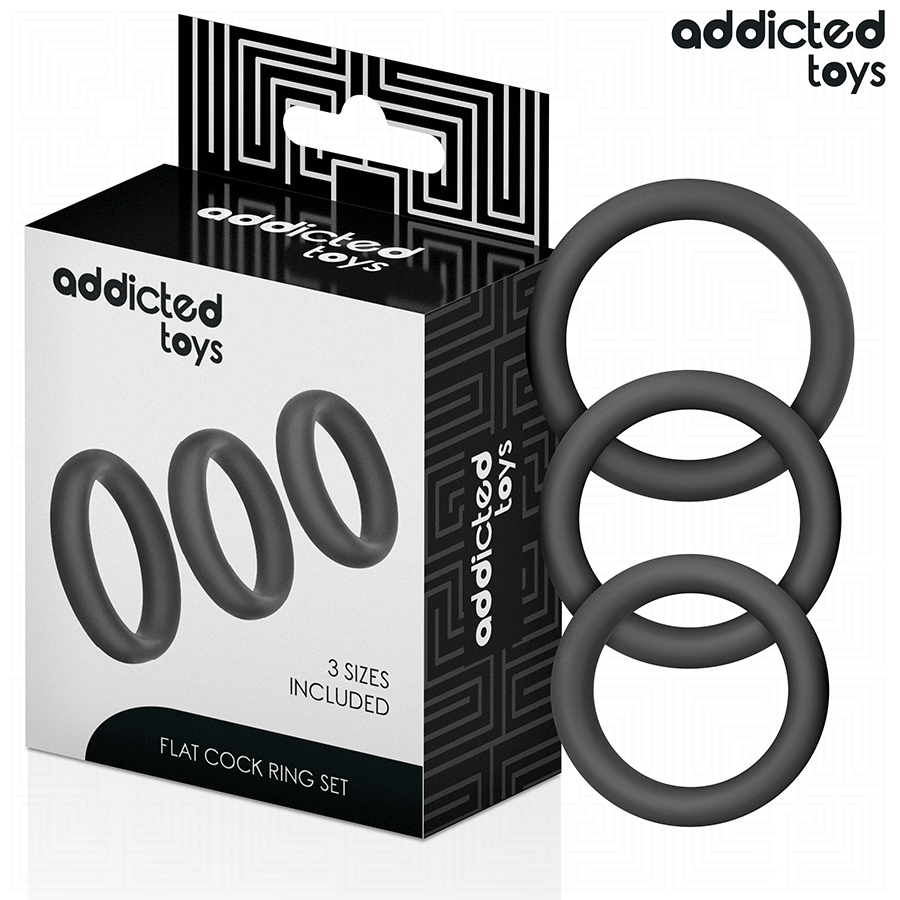 ADDICTED TOYS - SET DI ANELLI PIATTI IN SILICONE - ADDICTED TOYS | Lingerie Harness Boutique