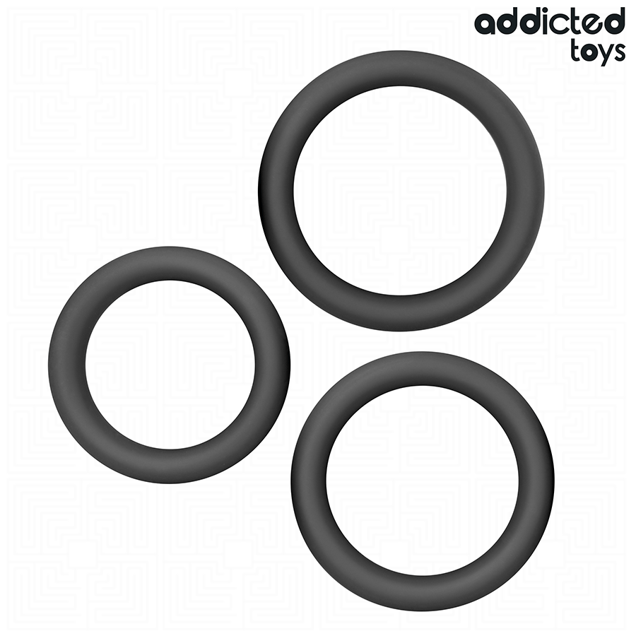 ADDICTED TOYS - SET DI ANELLI PIATTI IN SILICONE - ADDICTED TOYS | Lingerie Harness Boutique