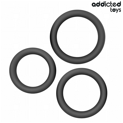 ADDICTED TOYS - SET DI ANELLI PIATTI IN SILICONE - ADDICTED TOYS | Lingerie Harness Boutique