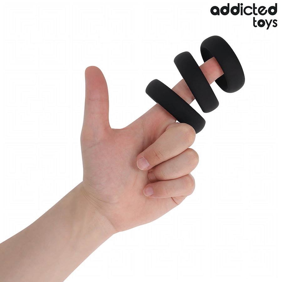 ADDICTED TOYS - SET DI ANELLI PIATTI IN SILICONE - ADDICTED TOYS | Lingerie Harness Boutique