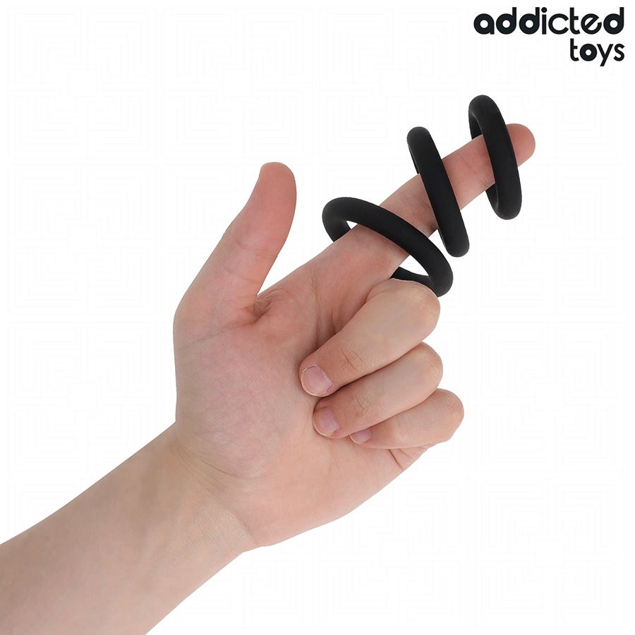 ADDICTED TOYS - SET DI ANELLI IN SILICONE MODELLO 1 - ADDICTED TOYS | Lingerie Harness Boutique