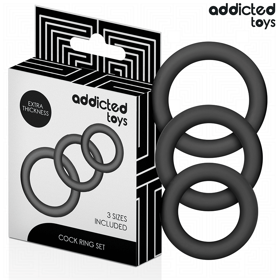 ADDICTED TOYS - SET DI ANELLI IN SILICONE MODELLO 1 - ADDICTED TOYS | Lingerie Harness Boutique