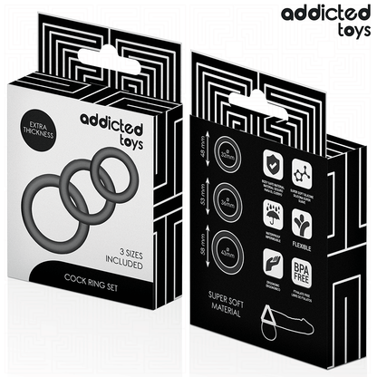 ADDICTED TOYS - SET DI ANELLI IN SILICONE MODELLO 1 - ADDICTED TOYS | Lingerie Harness Boutique
