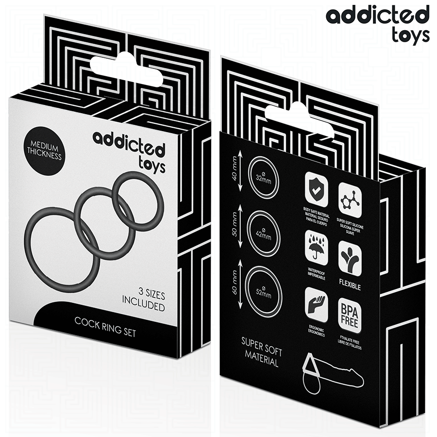 ADDICTED TOYS - SET DI ANELLI IN SILICONE MODELLO 2 - ADDICTED TOYS | Lingerie Harness Boutique