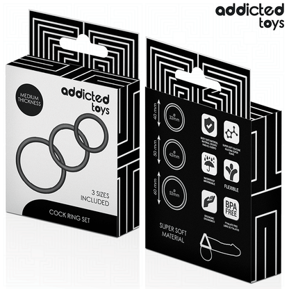 ADDICTED TOYS - SET DI ANELLI IN SILICONE MODELLO 2 - ADDICTED TOYS | Lingerie Harness Boutique