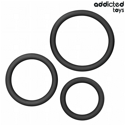 ADDICTED TOYS - SET DI ANELLI IN SILICONE MODELLO 2 - ADDICTED TOYS | Lingerie Harness Boutique