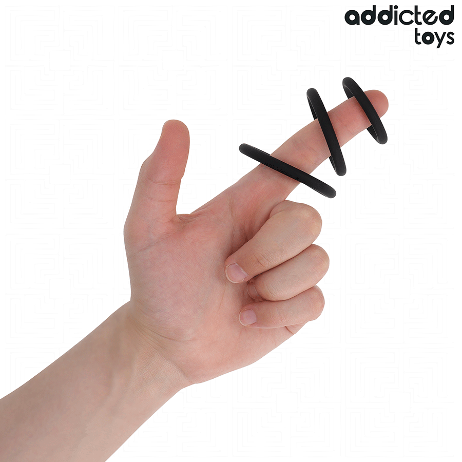 ADDICTED TOYS - SET DI ANELLI IN SILICONE MODELLO 2 - ADDICTED TOYS | Lingerie Harness Boutique