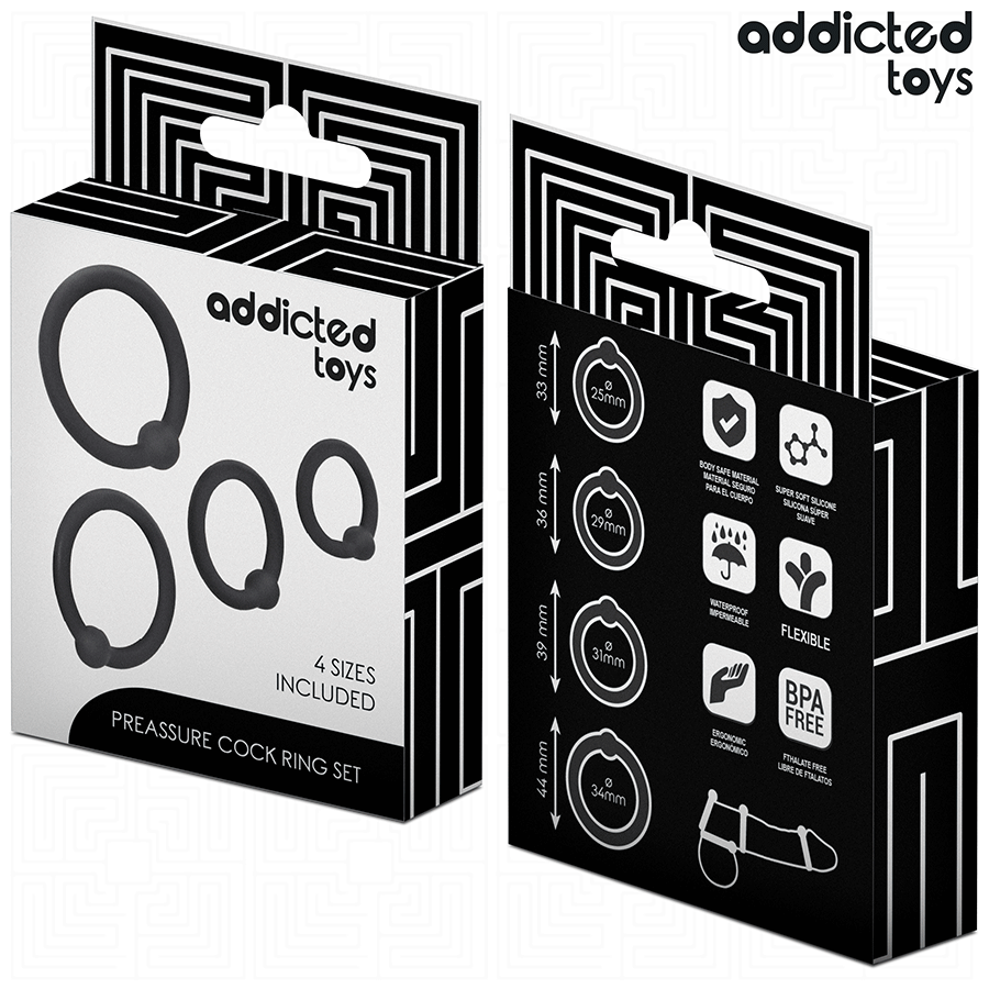 ADDICTED TOYS - SET DI ANELLI IN SILICONE A PRESSIONE - ADDICTED TOYS | Lingerie Harness Boutique
