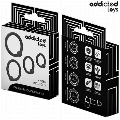 ADDICTED TOYS - SET DI ANELLI IN SILICONE A PRESSIONE - ADDICTED TOYS | Lingerie Harness Boutique